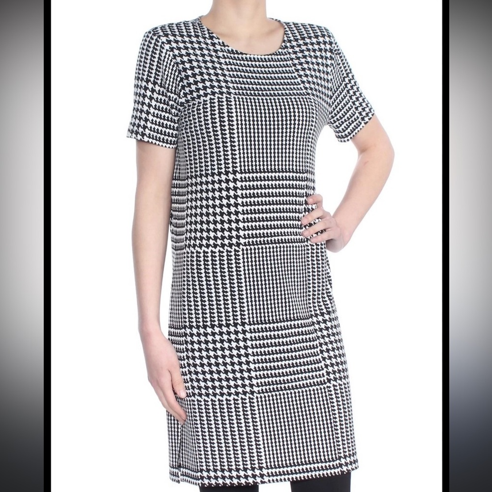 NWOT Calvin Klein Black and white Houndstooth Dress
